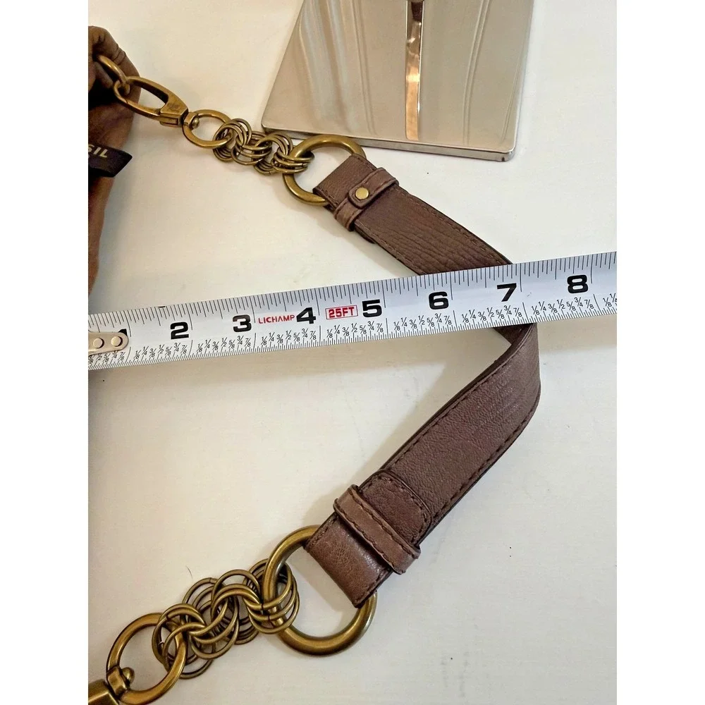 Fossil Shoulder‎ Bag Womens Medium Brown Leather Long Live Vintage Hobo Tassel